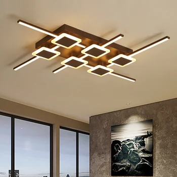 

brown color Rectangle Modern LED Ceiling Lights For Livingroom Bedroom plafond Ceiling Lamp home lighting lampara techo Fixtures