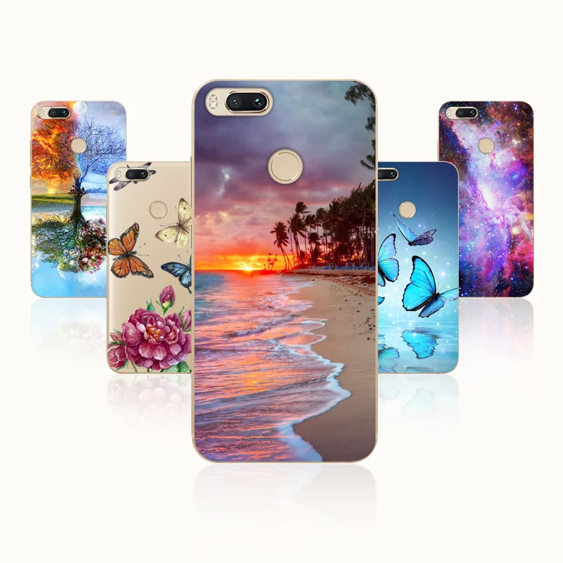 

FANATU Soft TPU 5.5 Xiaomi Mi A1 Case Mi A1 Mi 5X Case Silicone Back Drawing Painted Protective Fundas Xiaomi Mi 5X Cover