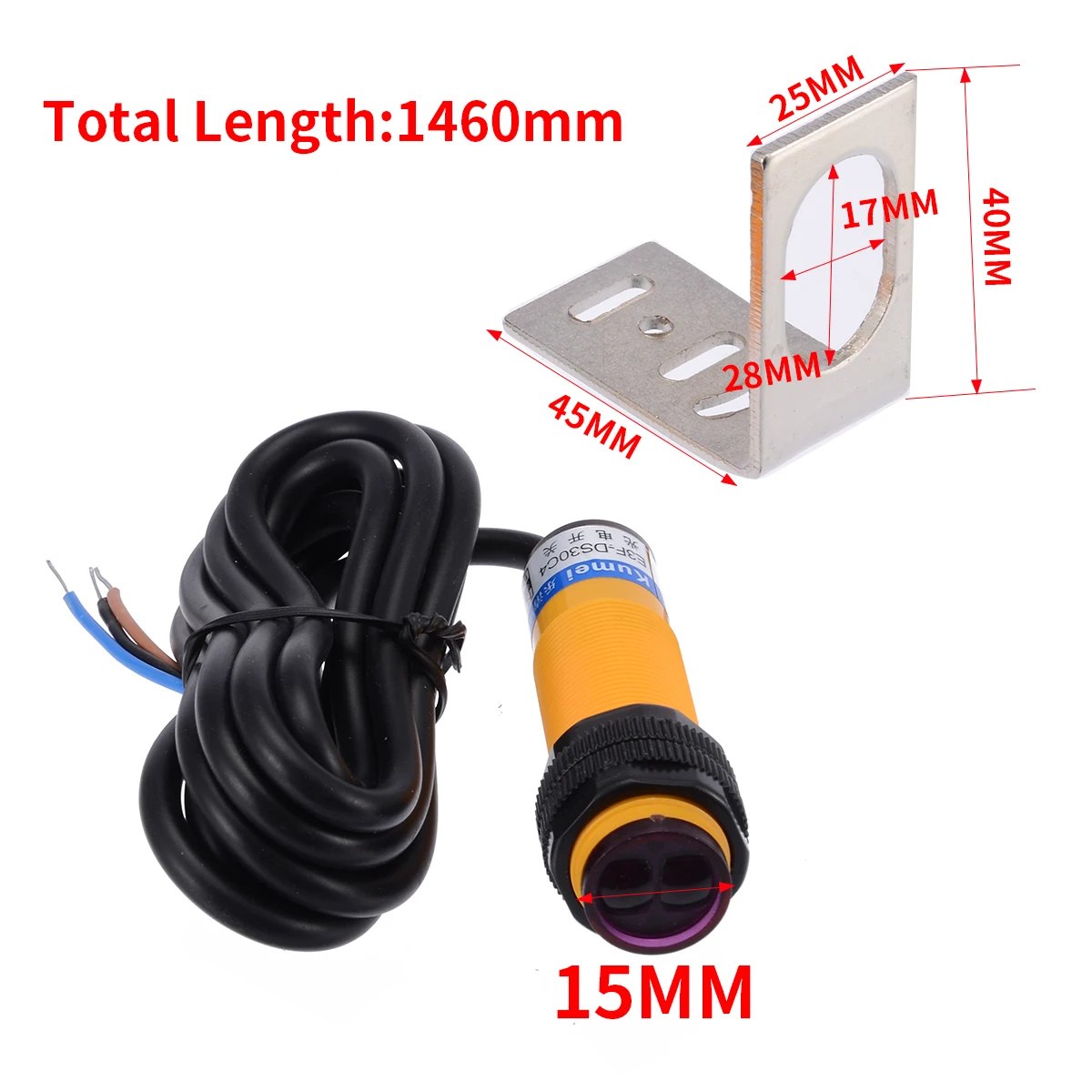 High Quality Photoelectric Switch Adjustable Infrared Proximity Sensor Switch Photoelectric Sensor NPN NO with Bracket