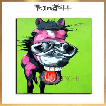 

Hand-painted oil painting drawing horse flying knife thick oil painting animals contemporary adornment bedroom hotel lobby