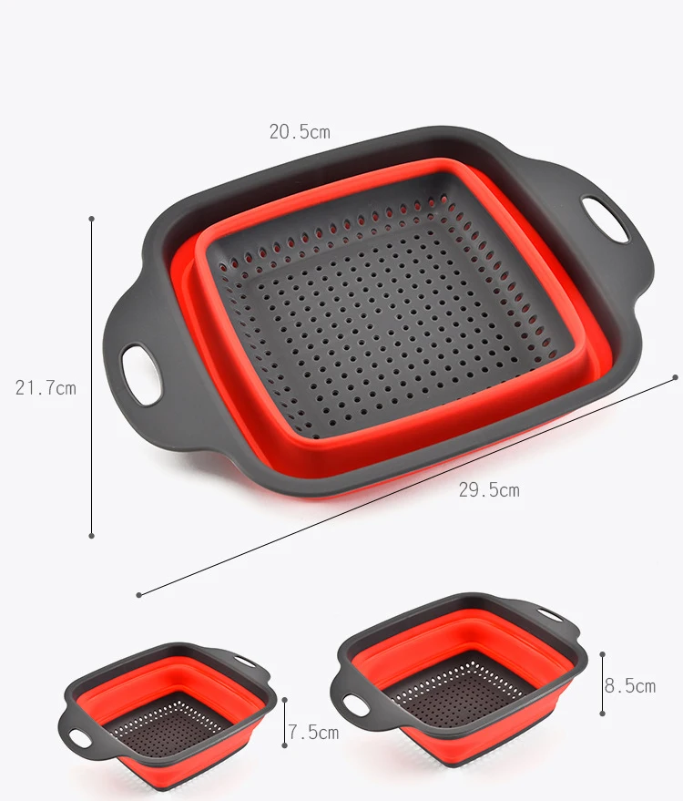 Пластиковый дуршлаг, корзина для мытья фруктов и овощей, складная Волшебная корзина, ситечко, посуда, аксессуары для кухонной раковины