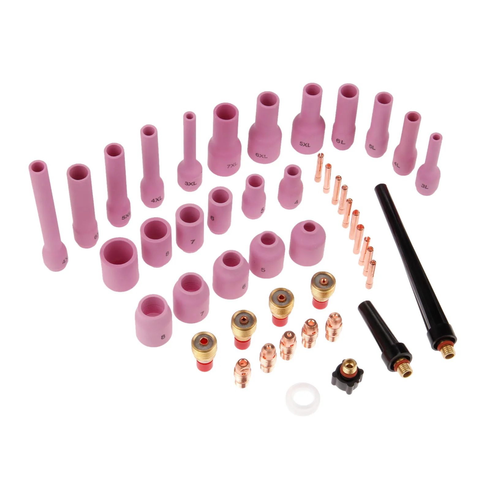 

DRELD 46pcs TIG Welding Gas Lens Collet Body Assorted Size Fit for TIG Welding Torch SR WP9 20 25 Welding Machine Accessories