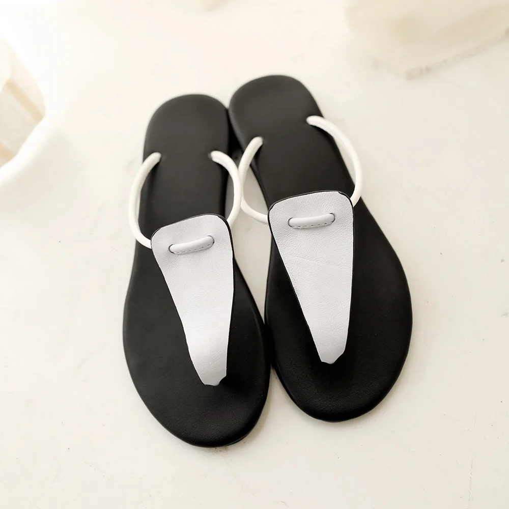 Летний женская обувь Чешские Рим плоские сандалии Досуг белый черный серебряный вьетнамки размер 34-39 GSTX-168 - Цвет: white