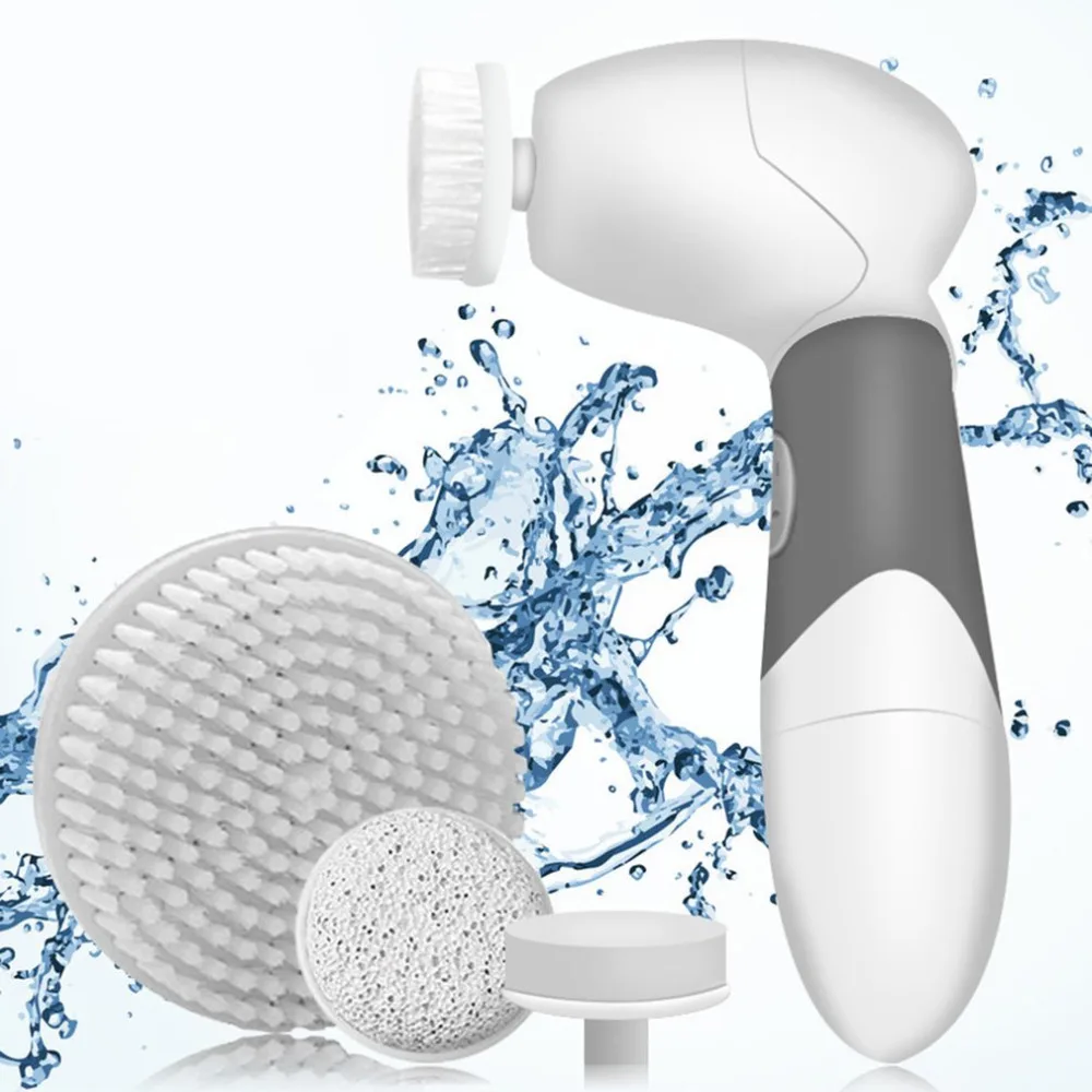 4 In 1 Electric Ultrasonic Facial Cleaner Waterproof Skin Exfoliator Deep Clean Cleaning Brush