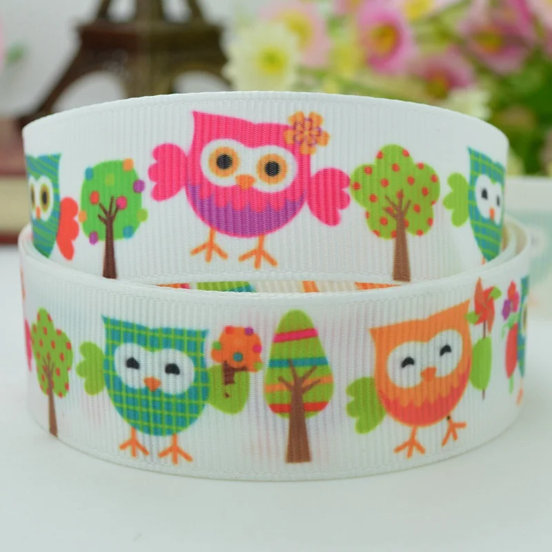 High quality printed ribbon 50 yards OWL owl materials wholesale