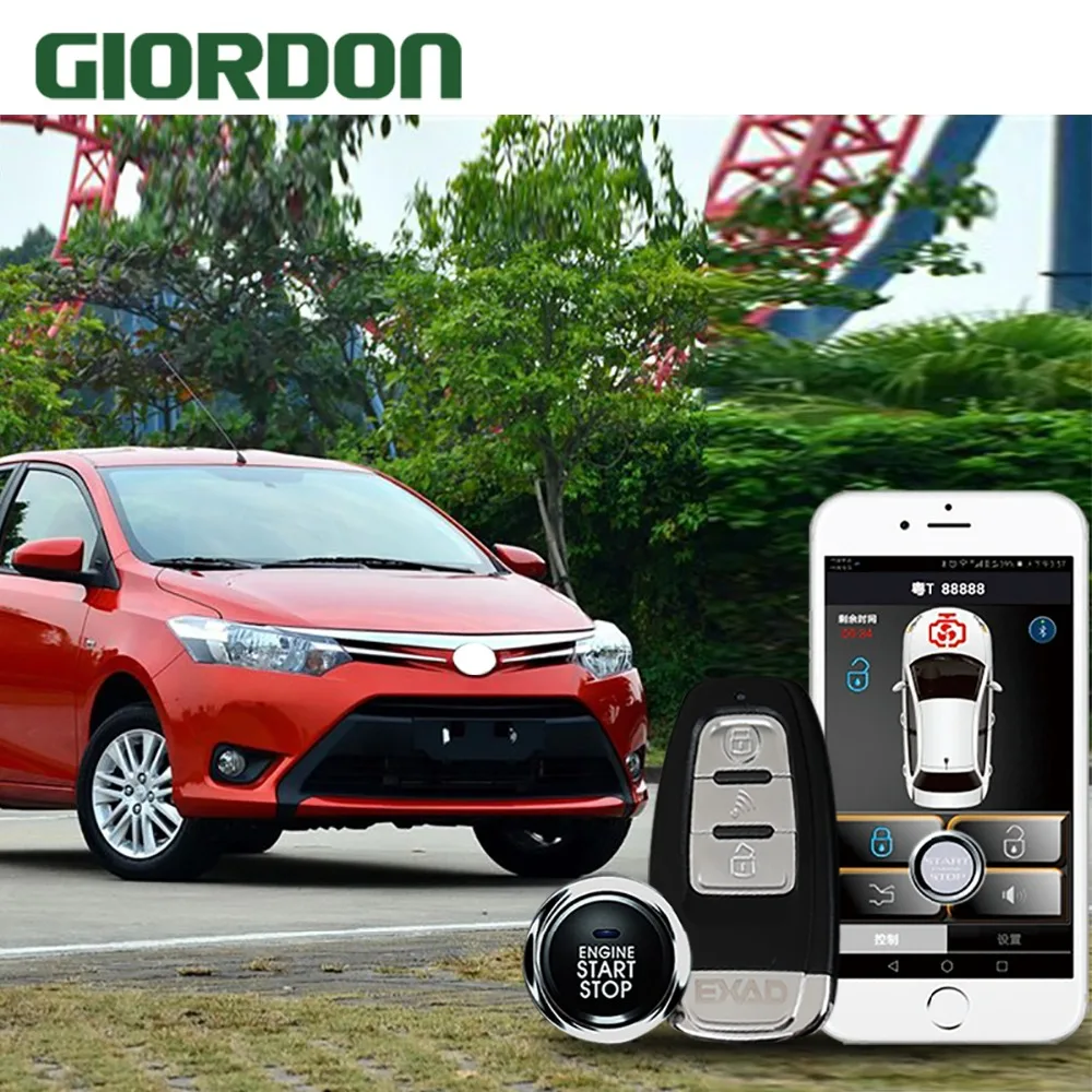 

Vios 2014 car accessories Keyless Entry Comfort System PKE Phone APP Remote Start Car Engine Car Alarm Push 913