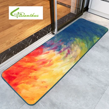 

Creative Oil Painting Printed Welcome Floor Mats Bathroom Kitchen Carpet House Doormats for Living Room Anti-Slip Hallway Rug