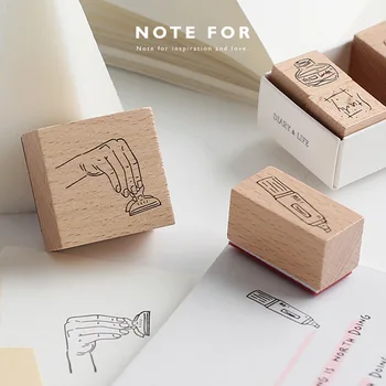 

Vintage Stationery gadget gesture stamp DIY wooden rubber stamps for scrapbooking stationery scrapbooking standard stamp