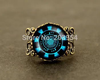 

2017 wholesale 12pcs/lot iron man tony stark Adjustable ring antique brass pendant mens women fashion vintage steampunk new xmas