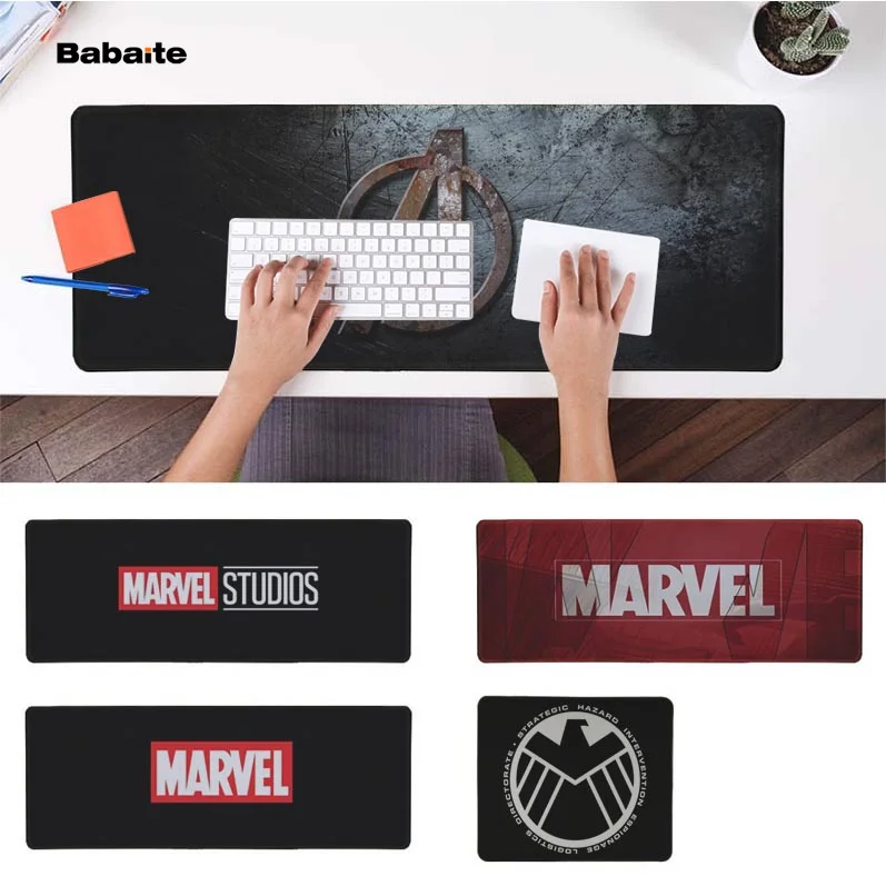 

Babaite Cool New Marvel Comics logo Office Mice Gamer Soft Mouse Pad Free Shipping Large Mouse Pad Keyboards Mat
