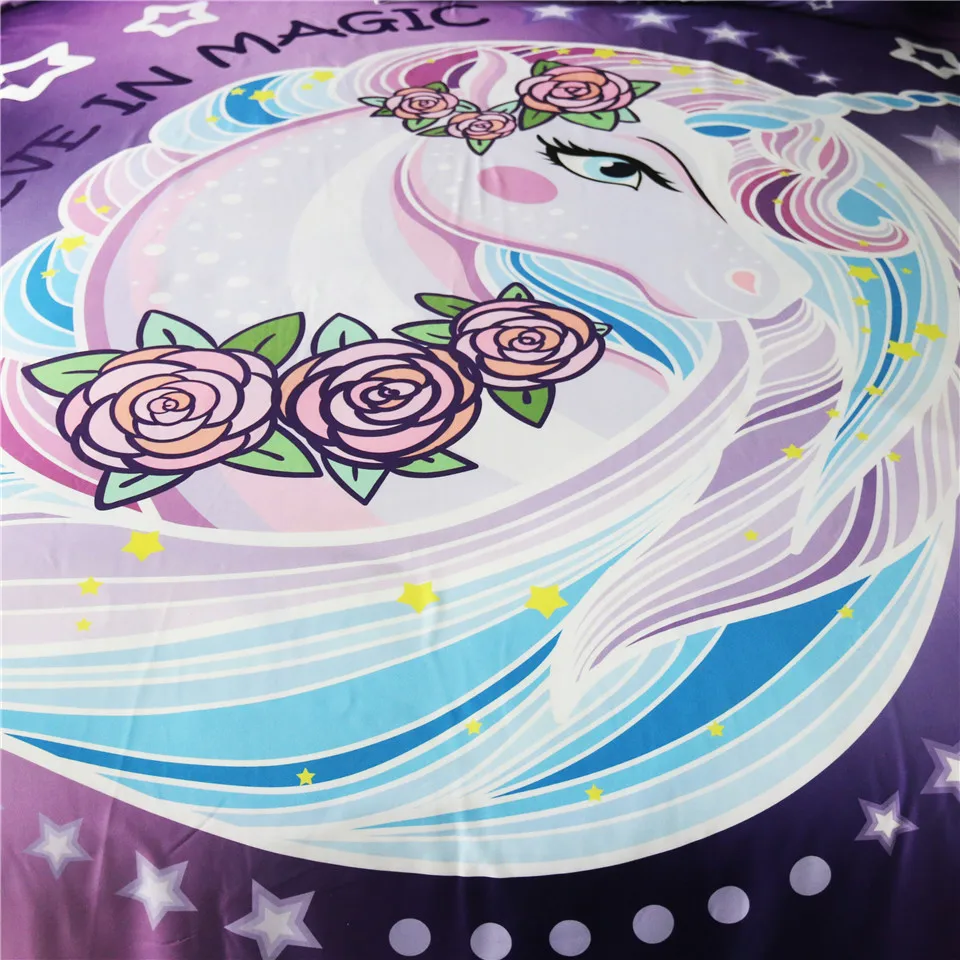 Unicorn Rose Floral Bedding Set -Unicorn Fashion HTB15tPLbcvrK1Rjy0Feq6ATmVXae