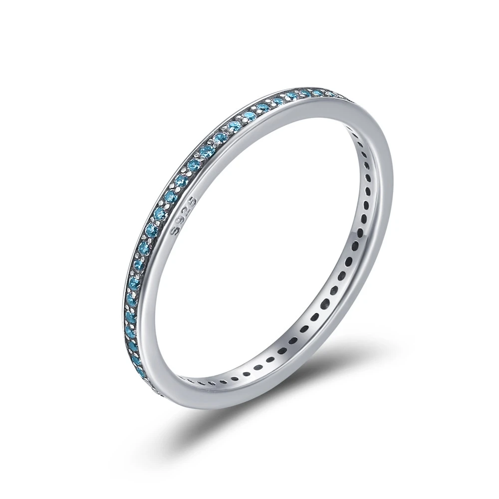 Топ продаж, подлинное 925 пробы серебро, 2 цвета, ослепительное CZ штабелируемое кольцо для женщин, свадебные ювелирные изделия, подарок матери SCR114 - Цвет основного камня: SCR229