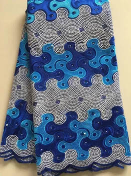 

Most popular Nigerian tulle Net Lace Fabric For Sewing High Quality African French Net Lace Fabric royal blue color HLL3026