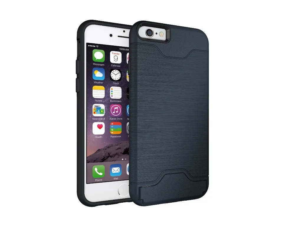 Роскошный чехол 2 в 1 для iphone 6 6s Armor Case скрытый чехол-слайдер со слотом для карт держатель подставка для телефона защитный чехол