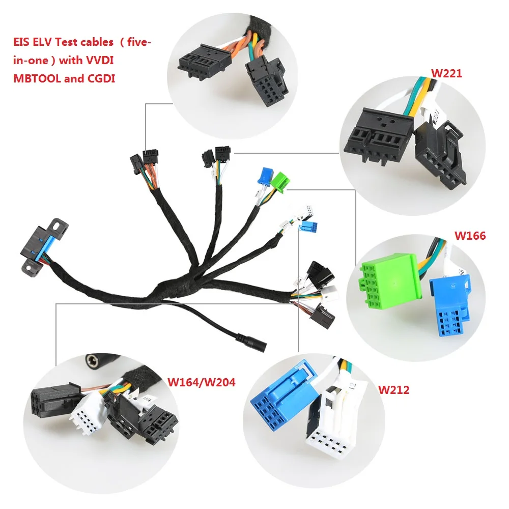 EIS ELV тестовые кабели для Mercedes Benz работают с VVDI MB BGA инструмент и CGDI Prog MB 5 в 1(W204 W212 W221 W164 W166