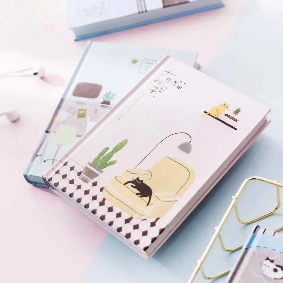 Tanie 2019 koreańskie kawaii słodki kociak do codziennego użytku w domu harmonogram osobisty planer organizer notatnik porządku obrad Planbook A5 najlepsze dla prezent dla studentów