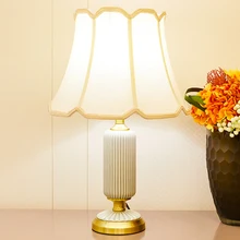American Style Ceramic Table Lamps For Bedroom Bedside Room Copper Lamp High Grade Lampshade LED Green Table Lamp Home Decor American Style Ceramic Table Lamps For Bedroom Bedside Room Copper Lamp High Grade Lampshade LED Green Table Lamp Home Decor