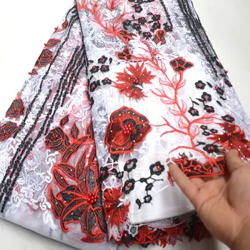 

FolaSade Beautiful African Lace Material 2019 High Quality Lace Bridal Beads French Embroidery Tulle Lace Fabric For Dress Wo113