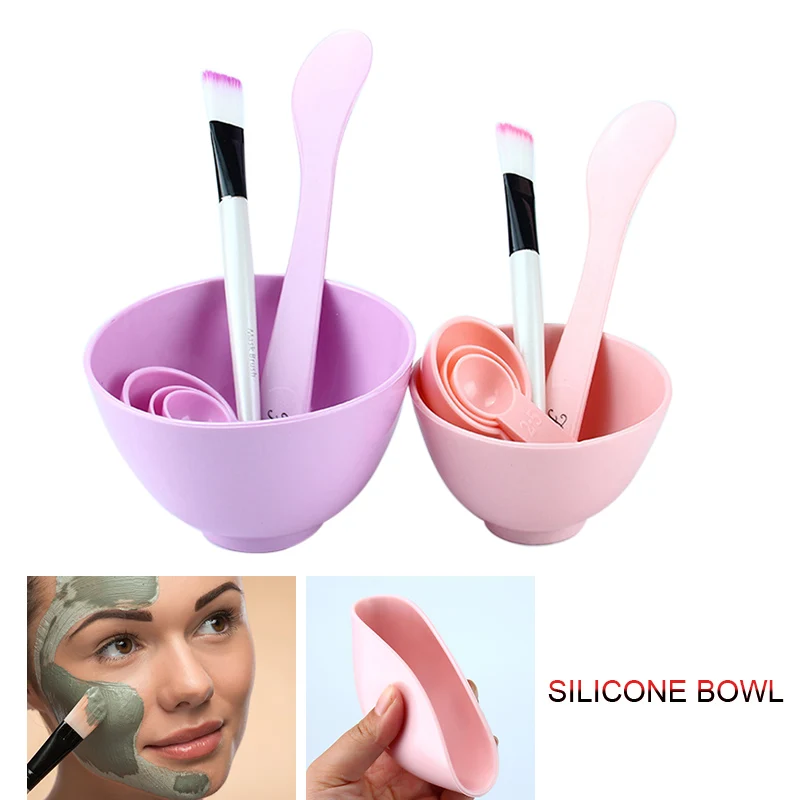6Pcs/set Makeup DIY Facial Face Mask Bowl silicone Cosmetic Brush Spoon