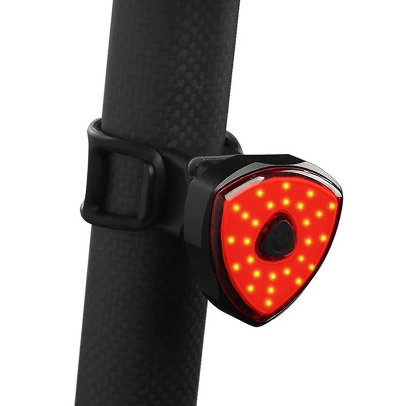 

Mini USB Charging Bike Taillight Auto Start/Stop Brake Sensing Rear Light Safety Warning Tail Light with Built-in Battery