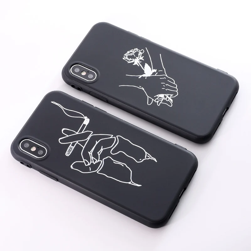 

SoCouple Soft TPU Phone Cases For iphone 7 8 6 6s plus For iphone X Xs max XR Case Black Funny Cool Pattern Silicone Cover