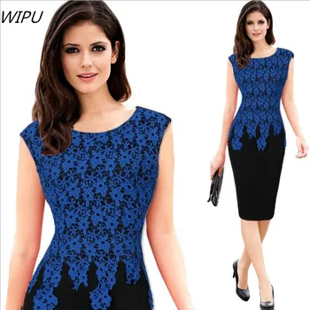 

Plus Size 5XL Women Pencil Dress Summer Fashion Elegant Bud Silk Joining Together Party Bodycon Dress