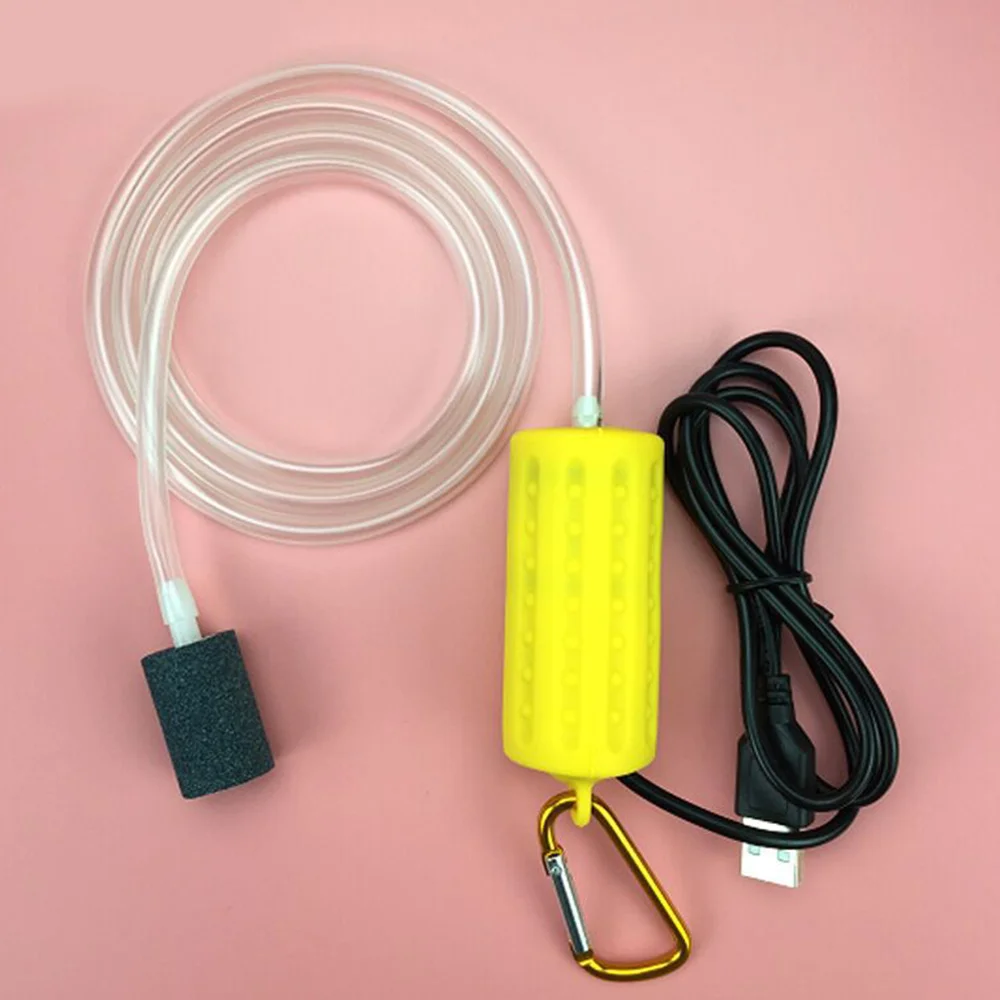 USB кислородный насос, ультра бесшумный высокоэнергетический аквариумный насос, аксессуары для аквариума, оборудование для аквариума, воздушный насос, эффективная подача в резервуар - Цвет: yellow