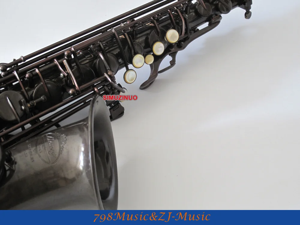 Новый Античная бронза Eb Alto саксофоны ушка в виде ракушки ключ Высокая F # sax Новый