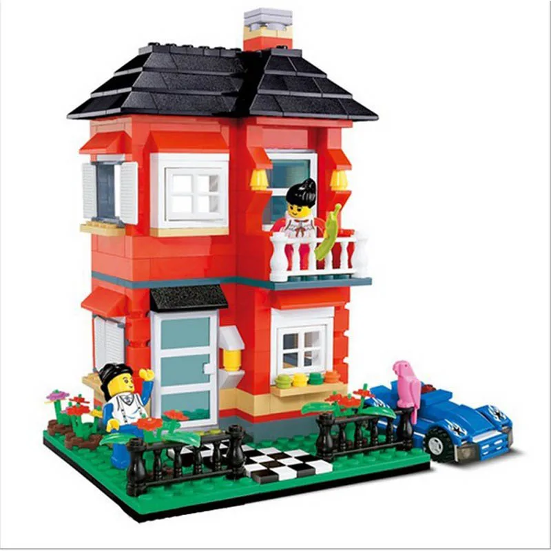 

Stavanger 355pcs Town House Building Models Diy Children Fight Inserted Educational Toys Compatible With Legoe Building Blocks