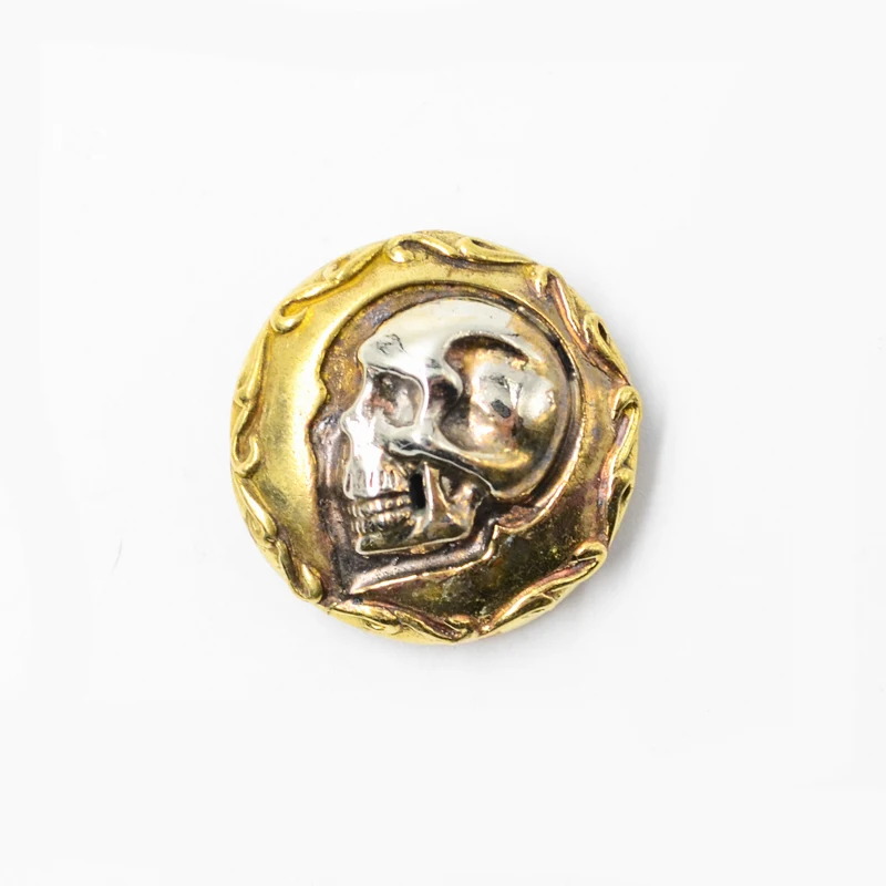 

Brass Leathercraft Skull Rivet brass bottom skeleton design DIY material Sewing Accessories with one set of screw