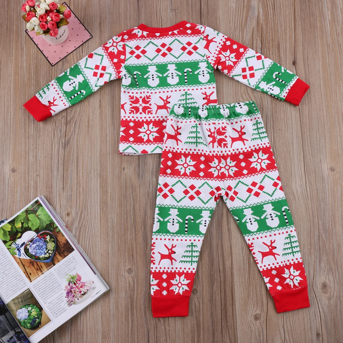 Милая Рождественская семейная одинаковая Детская Хлопковая пижама с оленями и оленями для мальчиков и девочек, пижамный комплект на Рождество для детей от 1 до 7 лет