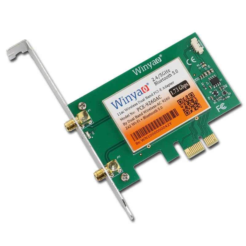 Winyao PCE-9260AC Настольный двухдиапазонный PCI-Express X1 WiFi адаптер 9260NGW 1,73 Гбит/с беспроводной PCI-E с Bluetooth 5,0 BT 802.11ac