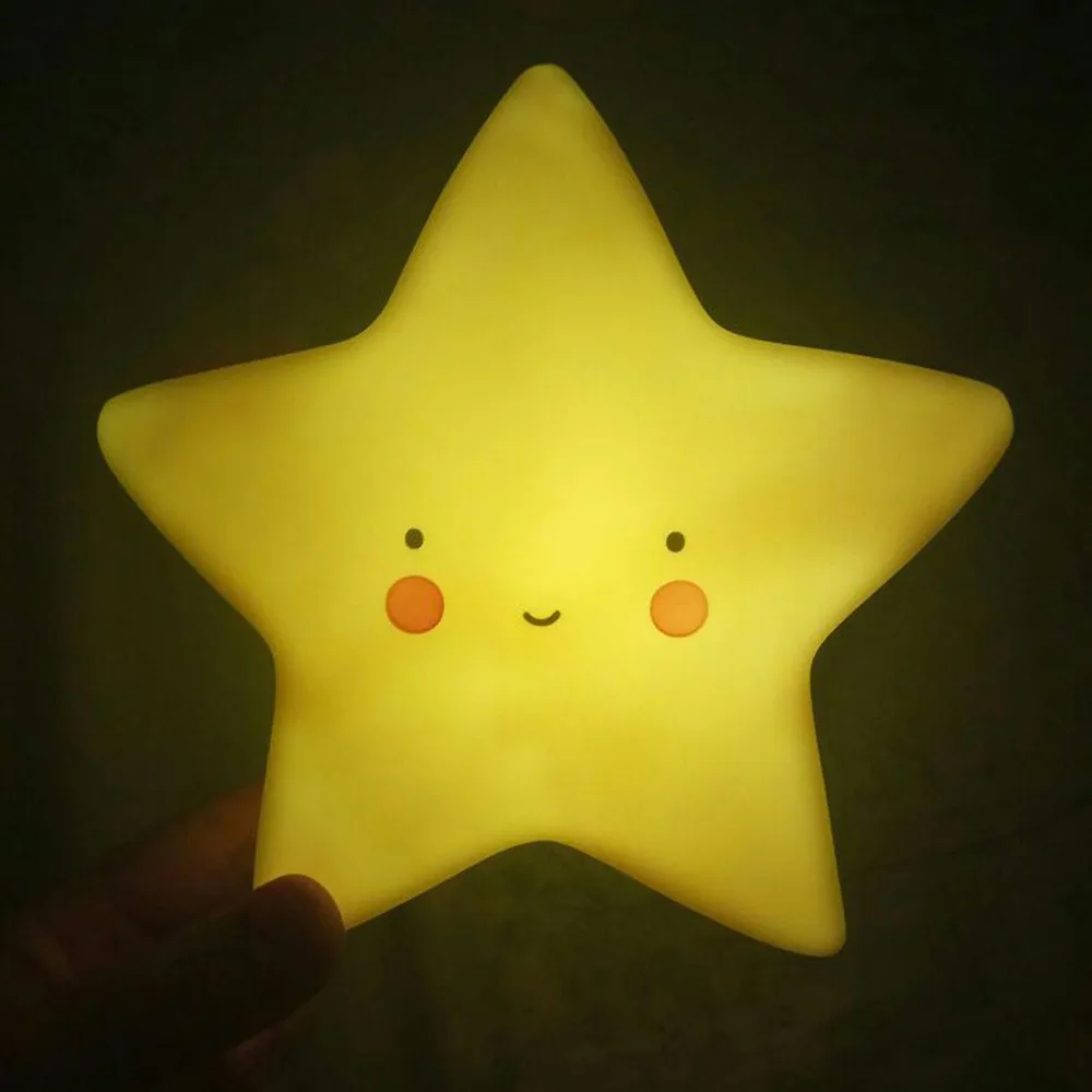 Star Face Shape LED night light bedside lamp Corridor Decor Small Night