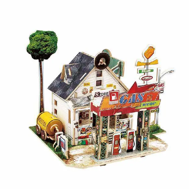 Детские игрушки головоломка 3D головоломка «домик» Строительные Деревянные игрушки домики деревянные игрушки-головоломки детские игрушки