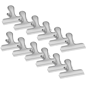 

20 Food Bag Clips 3 Inch Stainless Steel Chip Clips for Air Tight Seal Grips on Coffee Food & Bread Bags Office Kitchen Home U
