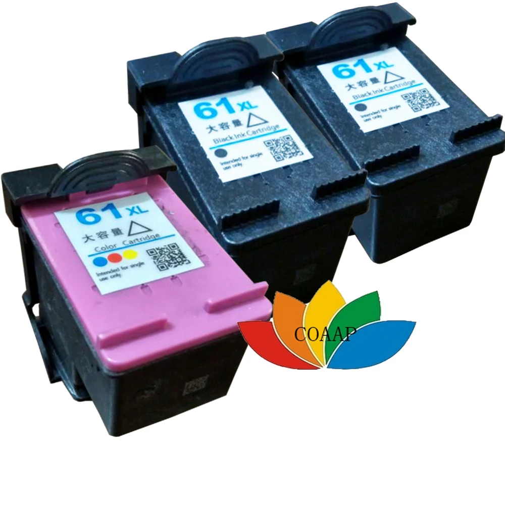 3 pk Compatible hp 61 61 XL Black/Color Ink cartridge For HP61 ENVY