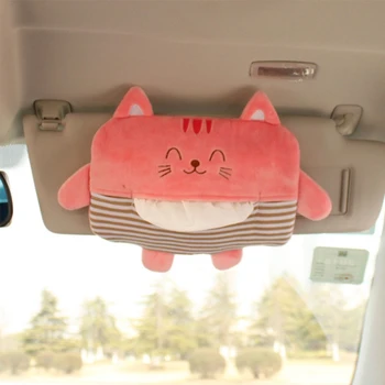 

Creative Design Car Tissue Storage Box Cartoon Animal Sun Visor Hanging Multi-Function Creative Tissue Cover