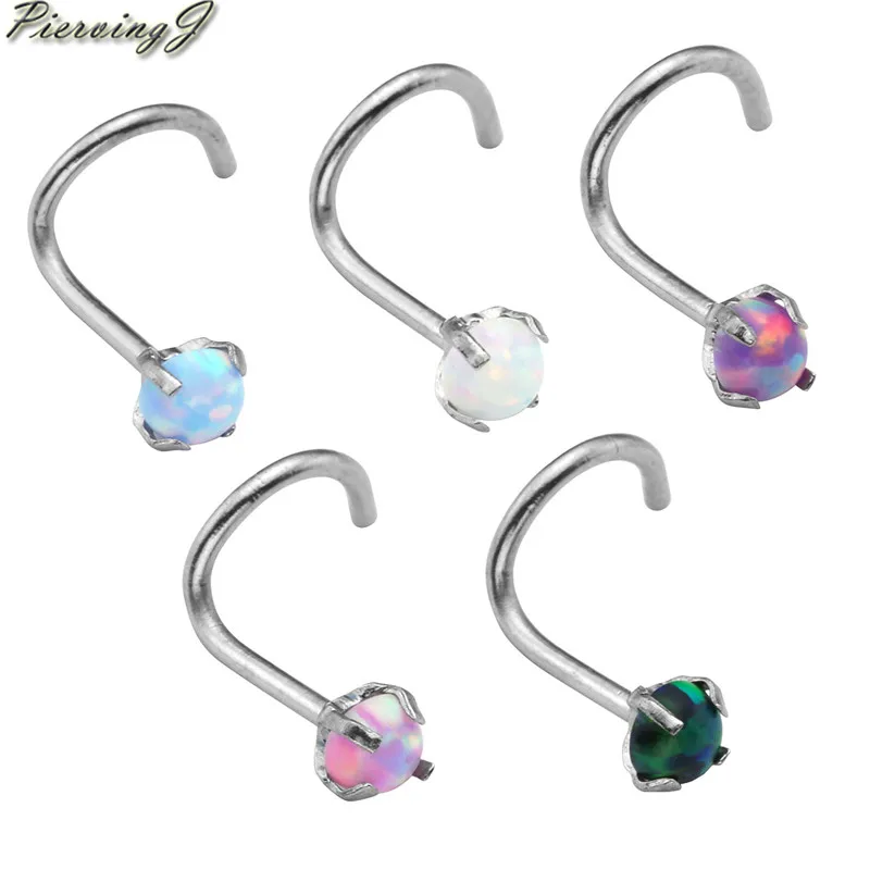 PiercingJ 9PCS 16G 6-10MM Stainless Steel Cubic Zirconia