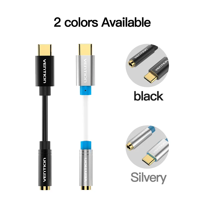 Vention USB Type C to 3.5mm Audio cable Type-C Earphone Headset Adapter USB C AUX Audio Cable for Speaker Headphone Xiaomi mi6