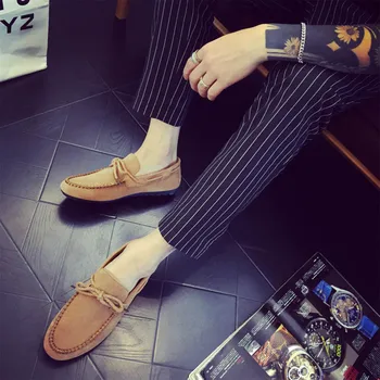 

New Low-Top Men'S Peas Shoes Korean Version Shallow Mouth Flat Casual Hard-Wearing And Anti-Skid Slip-On Students Men Shoes Male