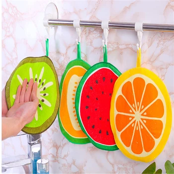 

2Pcs/Pack Dia.20cm Round Fruit Pattern Wipe Hand Towel Kitchen Fruit Wipe Dishcloth Baby Infant Kid Washcloths Bathing Towels