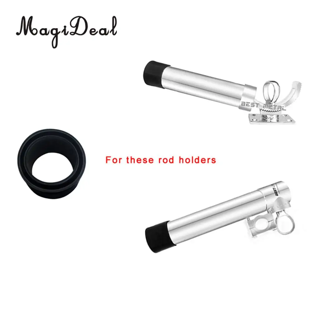 6 Pieces Black Rubber Rod Holder Insert Replacement Fits Stainless Steel Fishing Rod Holder Dia.50.8mm Fishing Accessories