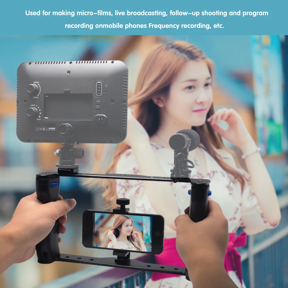 Mcoplus Камера ручной смартфон видео Rig стабилизационная клетка для iPhone Instagram