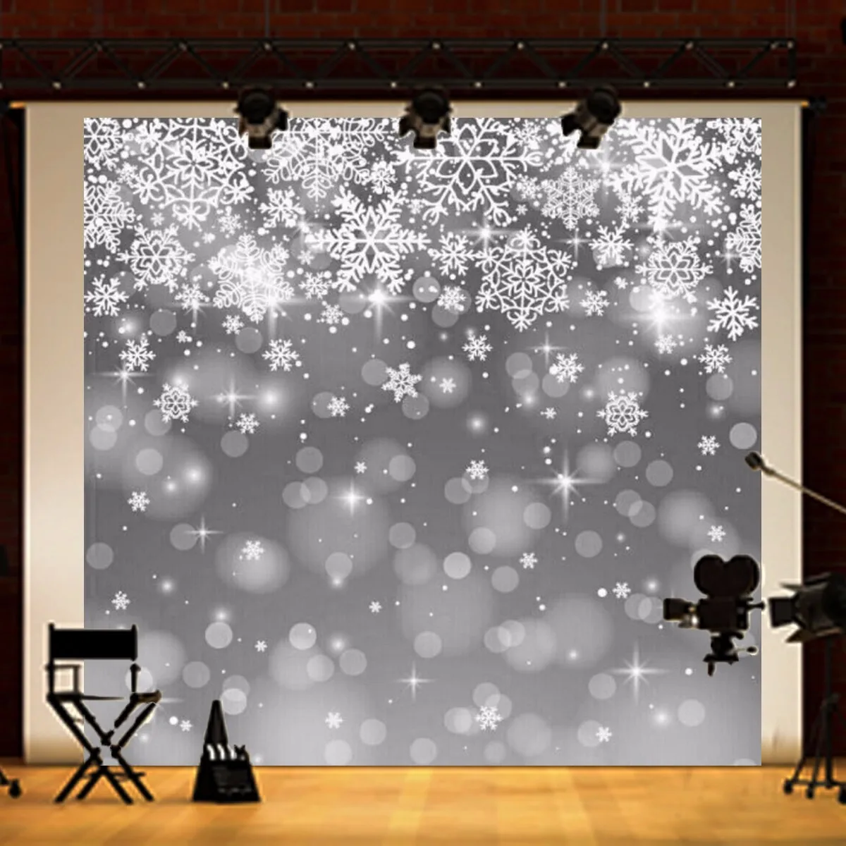 

10x10FT Vinyl Winter Snow Flower Photography Backdrop Background Studio Prop for Christmas Photo Accessories