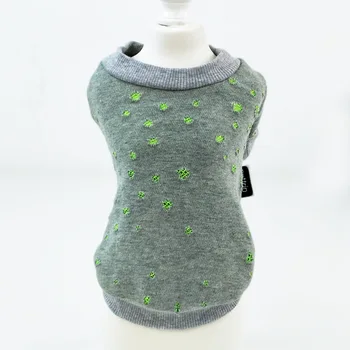 

Puppy pet costumes autumn small dog plus velvet fabric two feet dog vests with small dots decor clothes for pet