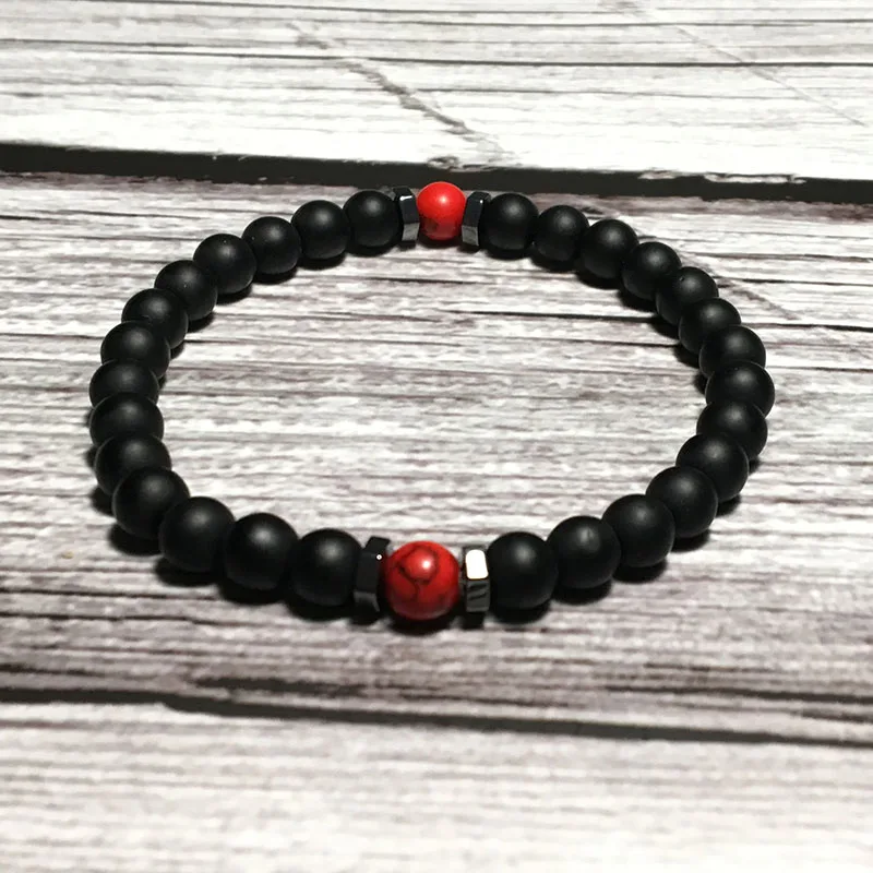 

Minimalist 6MM Black Natural Stone Onxy Obsidian Bracelet Charm Handmade Beads Hematite Braclet For Men Armband Jewelry Homme