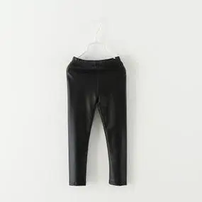 Детские кожаные штаны зимние леггинсы из искусственной кожи для девочек детские теплые брюки г. для маленьких девочек