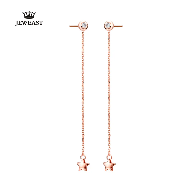 18K Pure Gold Earring Real AU 750 Solid Earrings Good Nice Star Upscale Trendy Classic Party Fine Jewelry Hot Sell New 2020 | Украшения и