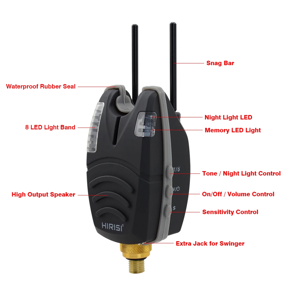 Водонепроницаемый сигнализатор укуса для ловли карпа, светодиодный индикатор укуса рыбы