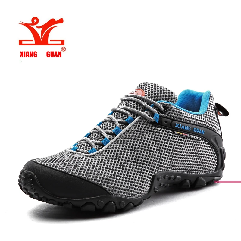 

2016 Xiangguan Man Hiking Shoes Outdoor Breathable Mesh Unisex Shoes Slip resistant Wear Green Purple Pink Sneakers
